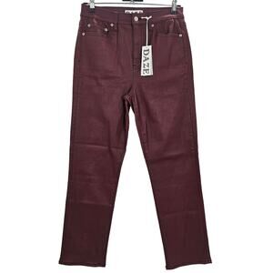 Daze Womans size 29/8 Daily Driver in Wine Lips Coated Denim Jeans Skinny NEW.